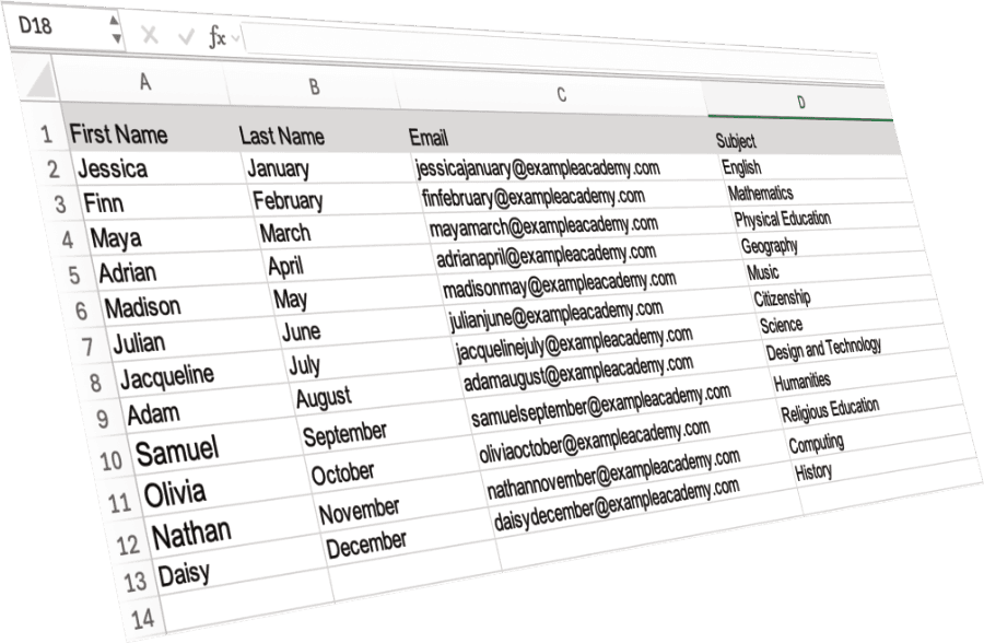 SEND Assistant staff CSV upload interface showing teacher data import for Form 8 access arrangements